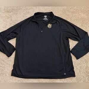 47 Brand Vegas Golden Knights Black Quarter Zip Pullover 2XL NHL Mens